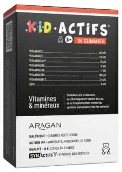 Aragan Synactifs KidActifs 3+ 30 Gummies
