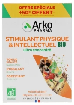 Arkopharma Arkofluides Organic Physical And Intellectual Stimulant 30 Phials Special Offer