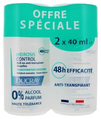 Ducray Hidrosis Control Antiperspirant Roll-On Underarms 2 X 40ml 1 Ducray Hidrosis Control Antiperspirant Roll-On Underarms 2 X 40ml