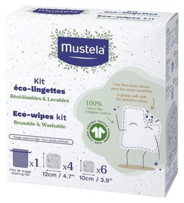 Mustela Eco-Wipes Washing Net Kit + 10 Wipes 1 Mustela Eco-Wipes Washing Net Kit + 10 Wipes
