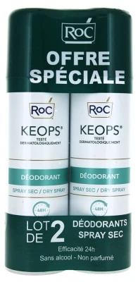 RoC Keops Dry Spray Deodorant 2 X 150ml