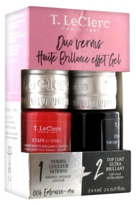 T.Leclerc Nail Enamel Duo High Brilliance Gel Effect 2 X 5ml 1 T.Leclerc Nail Enamel Duo High Brilliance Gel Effect 2 X 5ml