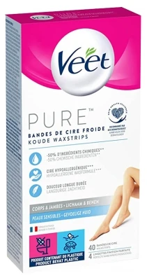 Veet Minima Pure Cold Wax Strips Body & Legs 40 Strips