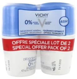 Vichy 48HR Mineral Deodorant Optimal Tolerance Roll-On 2 X 50ml